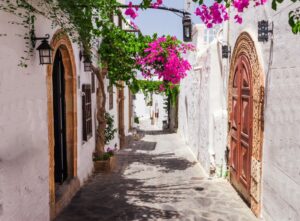 Mooi steegje in Lindos